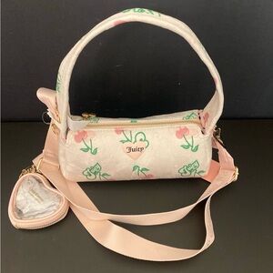 Juicy Couture Retro Cherry Shoulder Bag  Pink/Cream
